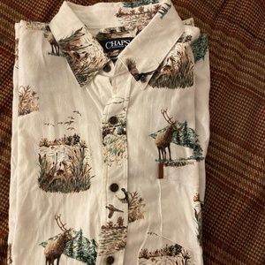 Mens flannel size L featuring wildlife scenes